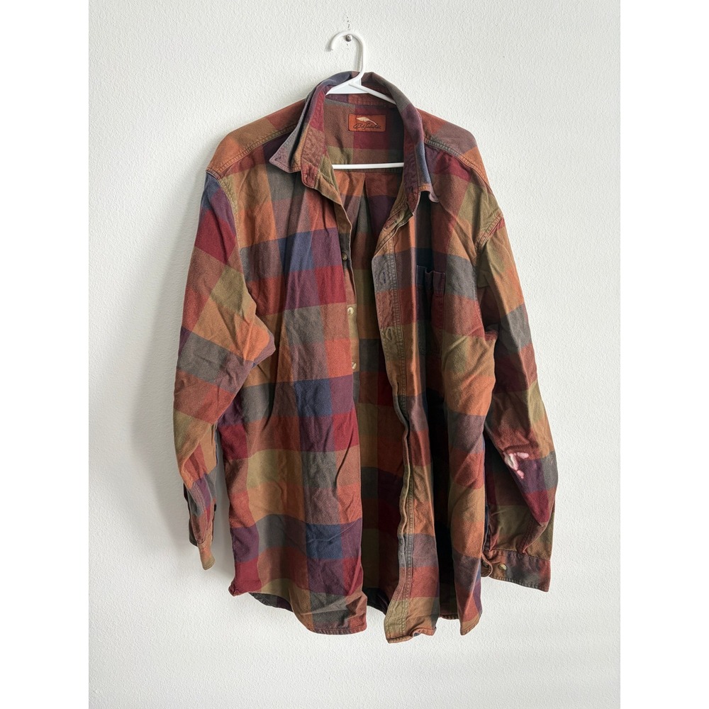 Bob Timberlake Mens 2XLT Flannel Shirt Multicolor Plaid Cotton Long Sleeve Tall